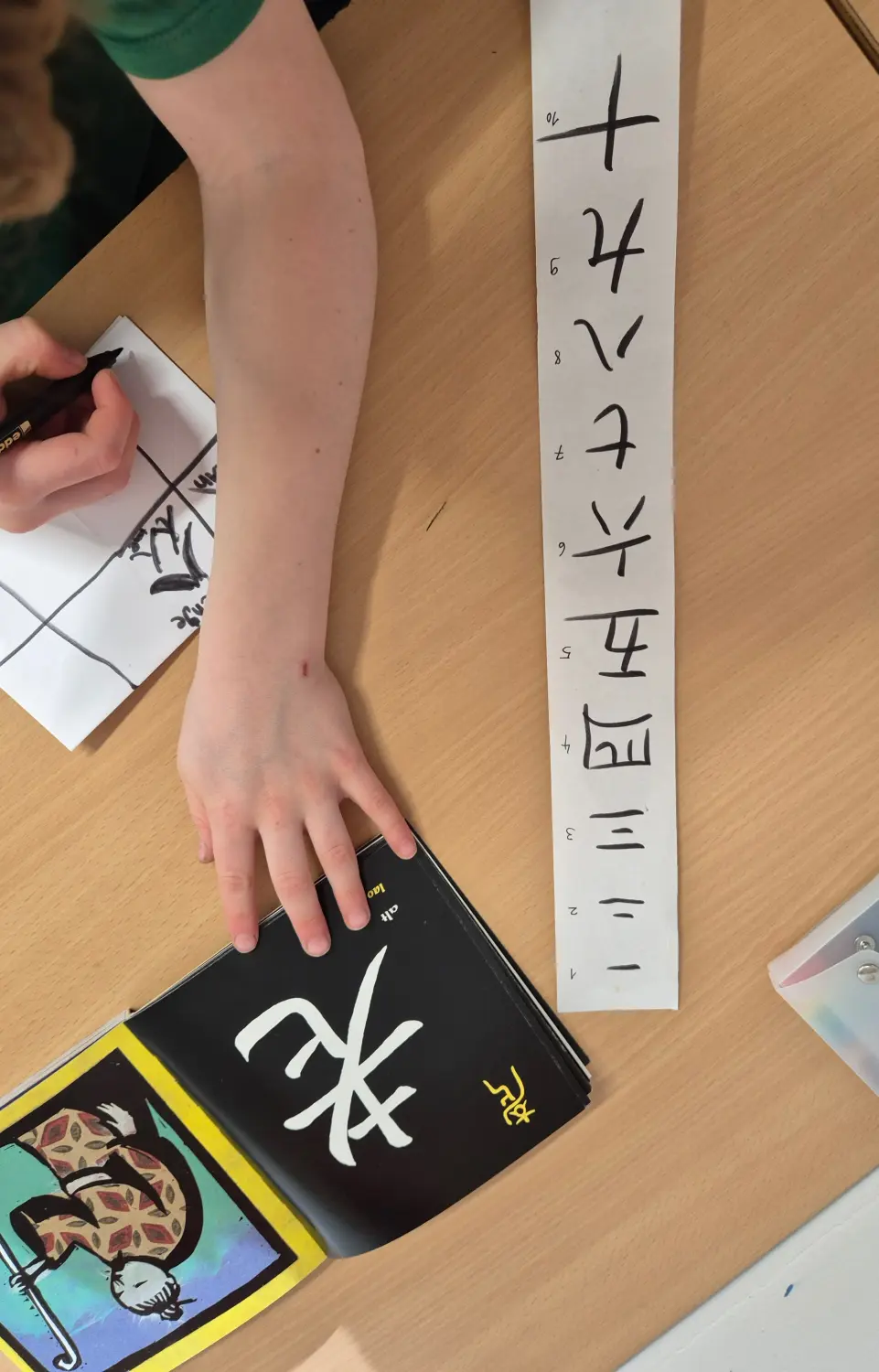 Living Montessori English - Birgitta Berger, ein Mädchen, das das Modell der Zeitformen benutzt